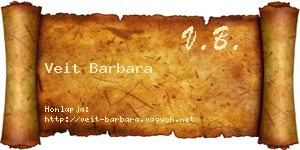 Veit Barbara névjegykártya